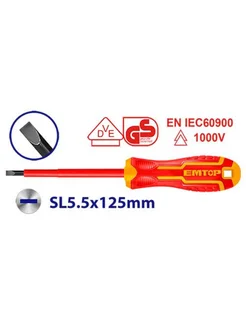 Отвертка плоская электрика SL5.5х125 мм EMTOP 180318717 купить за 322 ₽ в интернет-магазине Wildberries