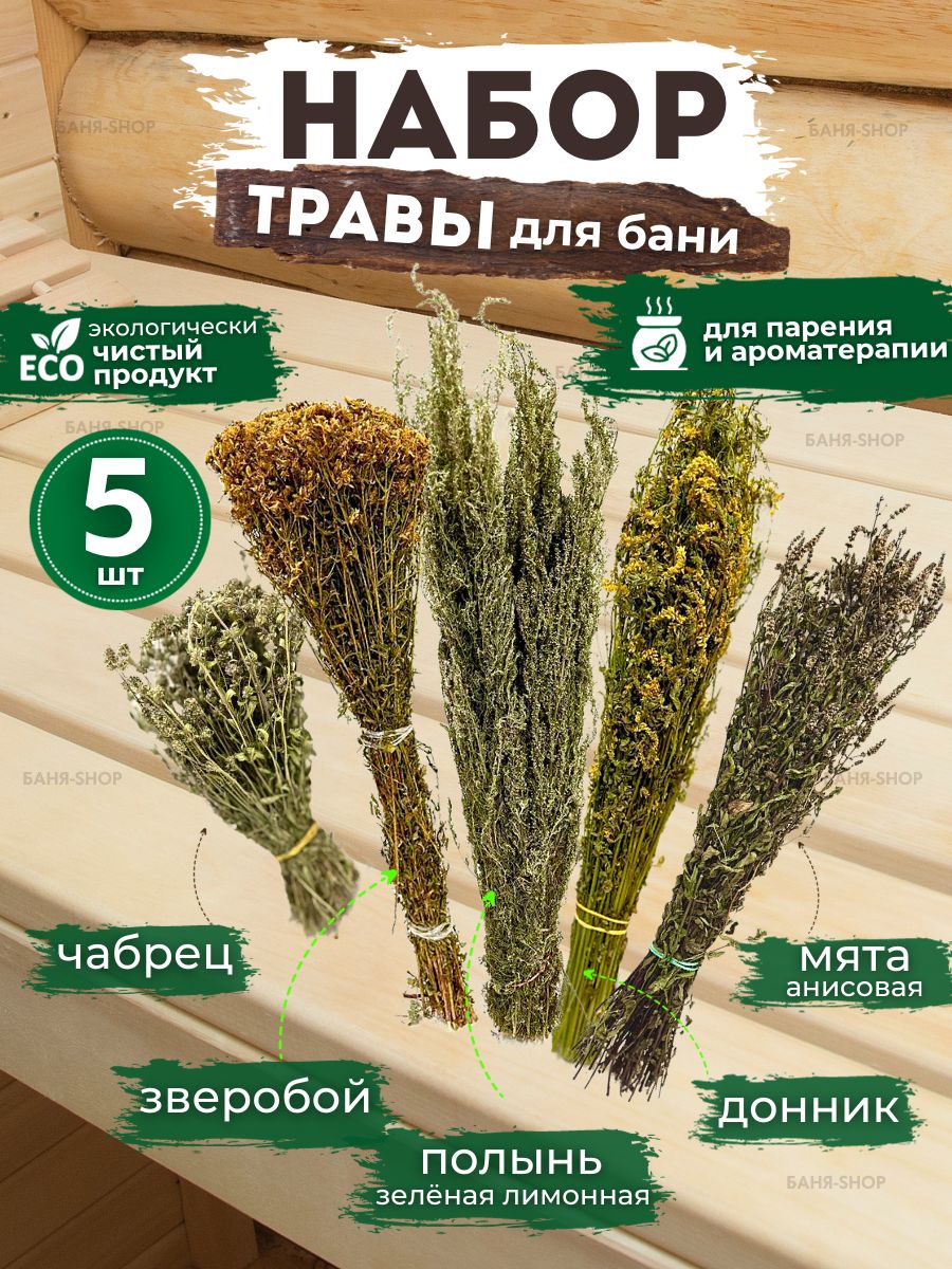 Травяные веники для бани и сауны банный набор БАНЯ-SHOP 180476377 купить за  1 097 ₽ в интернет-магазине Wildberries