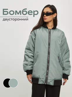 Бомбер двусторонний куртка демисезон утепленная оверсайз SIA 180500643 купить за 4 880 ₽ в интернет-магазине Wildberries