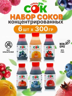 Концентрированный сок ТолькоСок набор 6 вкусов по 300 г Только СОК 180546771 купить за 1 484 ₽ в интернет-магазине Wildberries