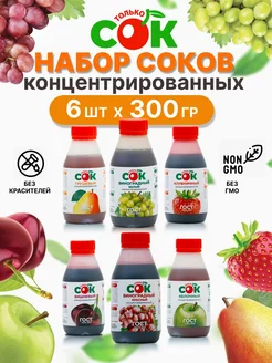 Концентрированный сок ТолькоСок набор 6 вкусов по 300 г Только СОК 180547545 купить за 1 032 ₽ в интернет-магазине Wildberries