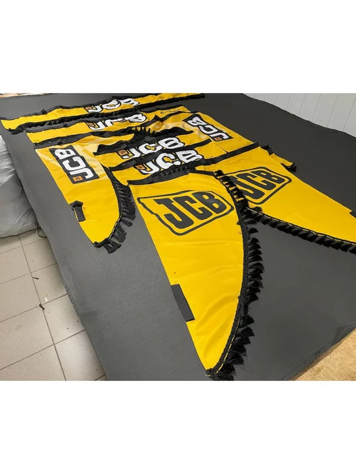 KOTMAN Шторки ламбрекены для экскаватора-погрузчика JCB 3сх 4сх 5сx, желтый, фото 4