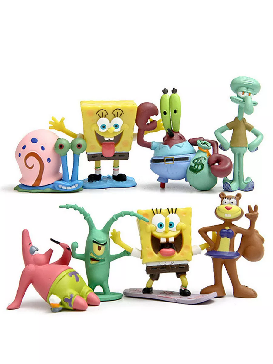 Игровой набор фигурок из 8 шт SpongeBob Губка Боб Toyrock 180620430 купить  в интернет-магазине Wildberries