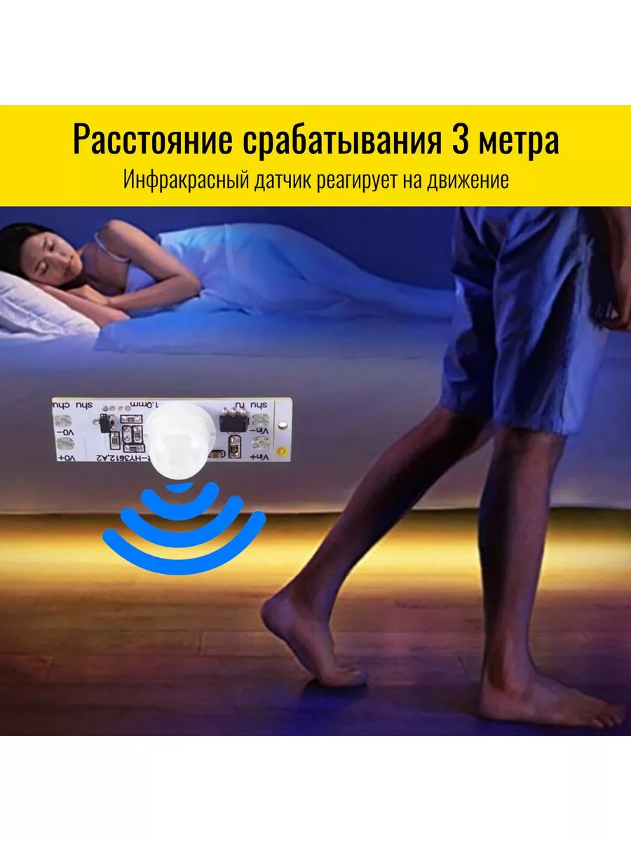 Выключатель с датчиком движения для светодиодной ленты Smart Aura 180622884  купить за 456 ₽ в интернет-магазине Wildberries