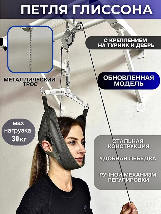 ORTOprof Петля Глиссона для шеи с креплением на турник и на дверь, вариант