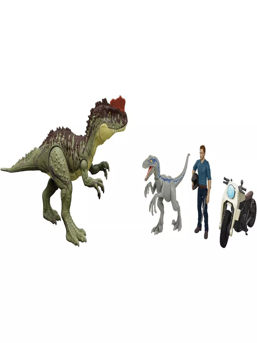 Фигурка Jurassic World Набор Динозавр и человек, HLP79 Mattel 180693429  купить в интернет-магазине Wildberries