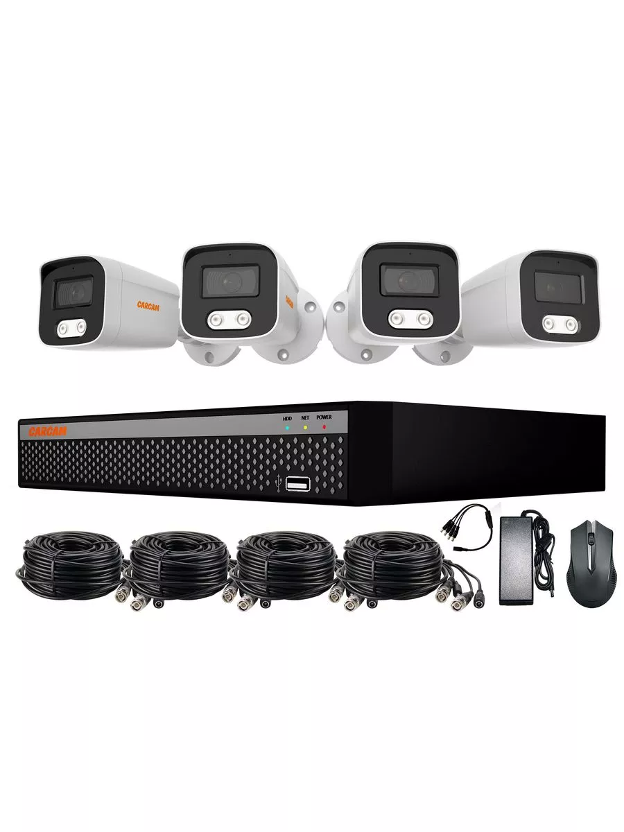 Комплект видеонаблюдения CARCAM 4CH XVR Kit 2204 CARCAM 180696093 купить за  12 780 ₽ в интернет-магазине Wildberries