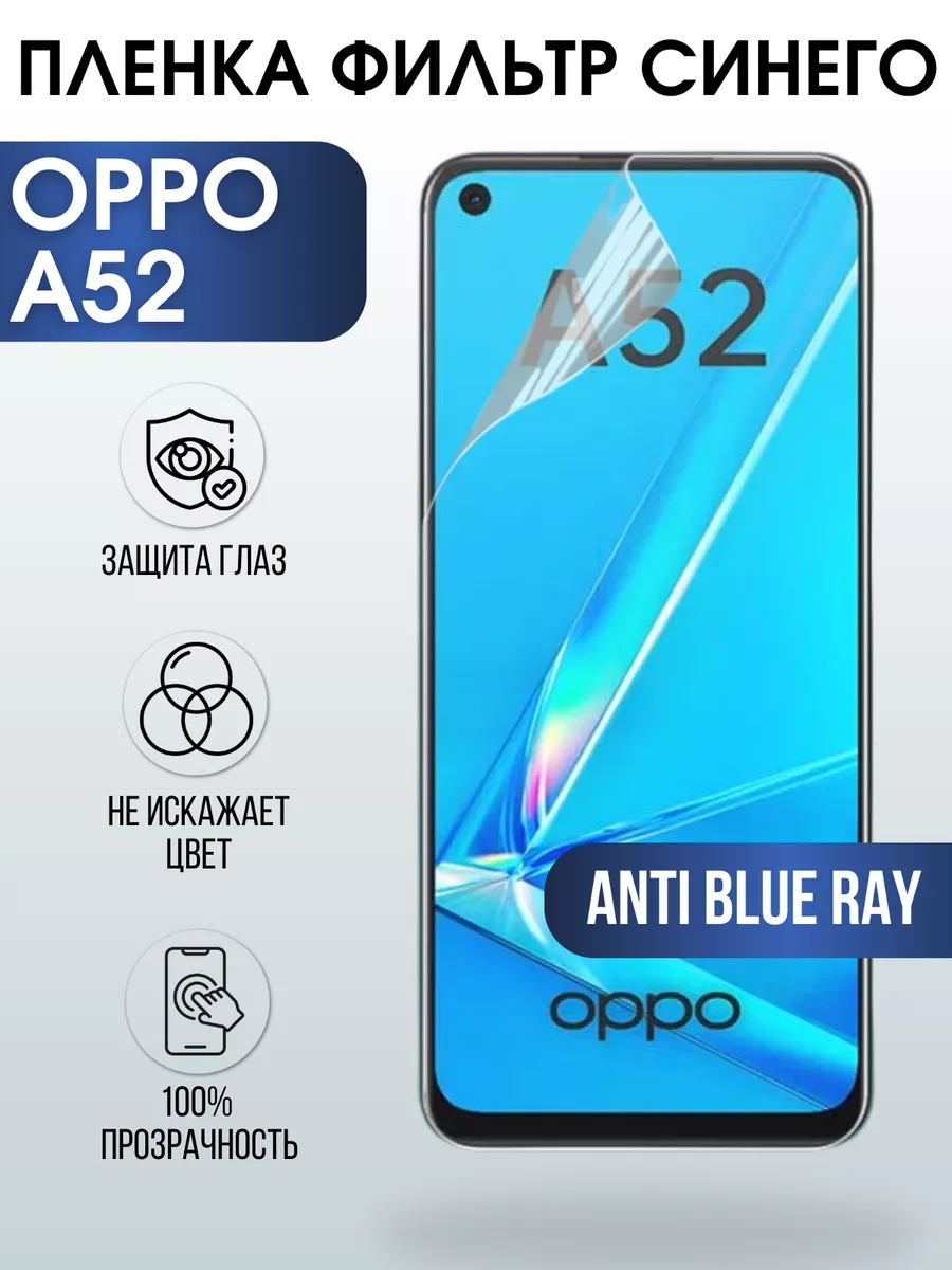 Пленка на телефоны Sharp&Cut Гидрогелевая пленка OPPO A52 Оппо anti blue ray