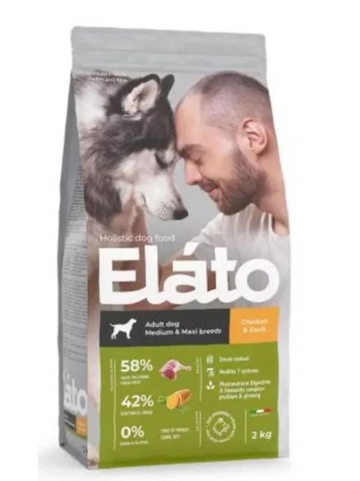 Сухой корм Elato Holistic для собак, оленина, ягненок, 2 кг