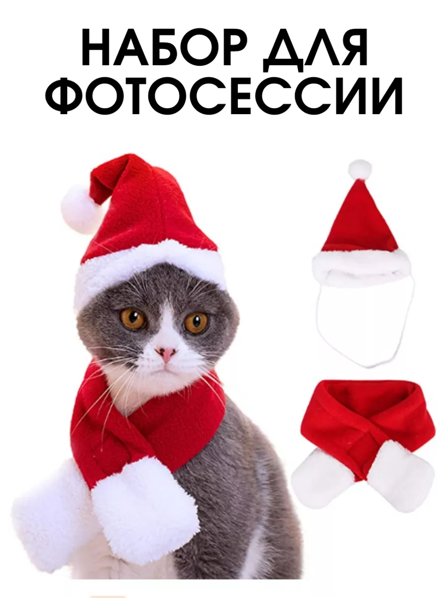 Шапочка Санты и шарфик для...