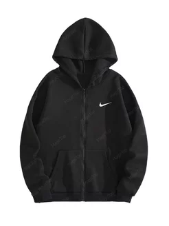 Худи зип черное оверсайз с капюшоном Nike 180859238 купить в
