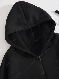Худи зип черное оверсайз с капюшоном Nike 180859238 купить в