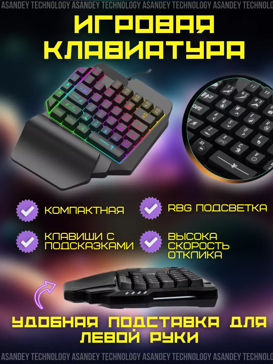 Геймпад для телефона клавиатура и мышь ASANDEY TECHNOLOGY 180875029 купить  за 1 679 ₽ в интернет-магазине Wildberries