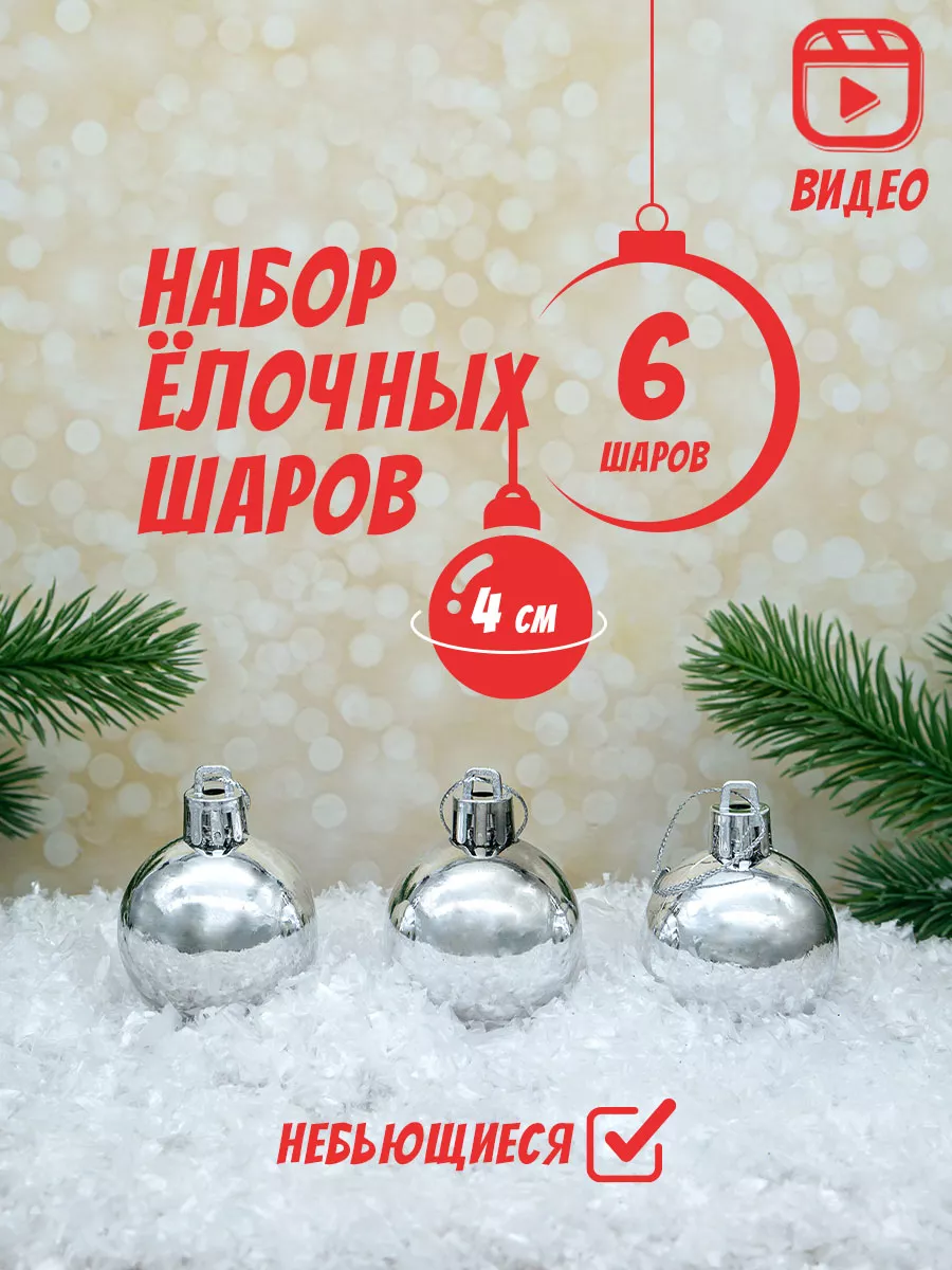 Елочные игрушки набор шары на елку