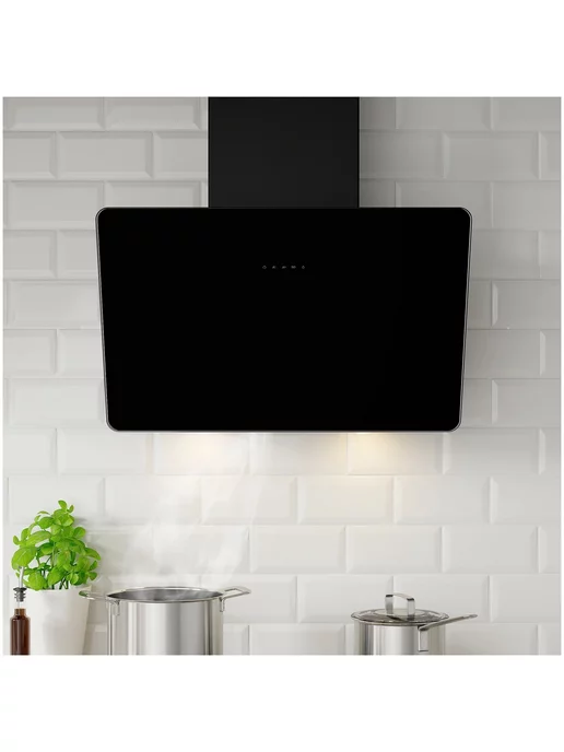 IKEA Кухонная вытяжка наклонная FINSMAKARE (ФИНСМАКАРЕ), черный, фото 2