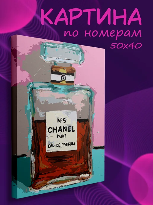 Картины по номерам на холсте Картина по номерам Шанель, голубой, фото 2