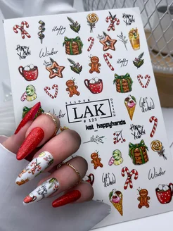 Наклейки для ногтей слайдеры новый год снежинки LAK_NAILS 180911230 купить за 160 ₽ в интернет-магазине Wildberries