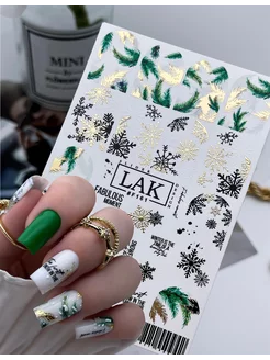 Наклейки для ногтей слайдеры новогодние зима LAK_NAILS 180913401 купить за 170 ₽ в интернет-магазине Wildberries