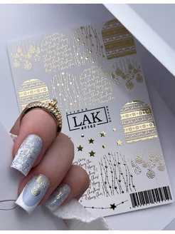 Наклейки для ногтей слайдеры новогодние снежинки зима LAK_NAILS 180913675 купить за 167 ₽ в интернет-магазине Wildberries