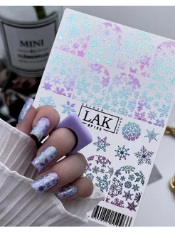 Наклейки для ногтей слайдеры новогодние снежинки LAK_NAILS 180913816 купить за 170 ₽ в интернет-магазине Wildberries