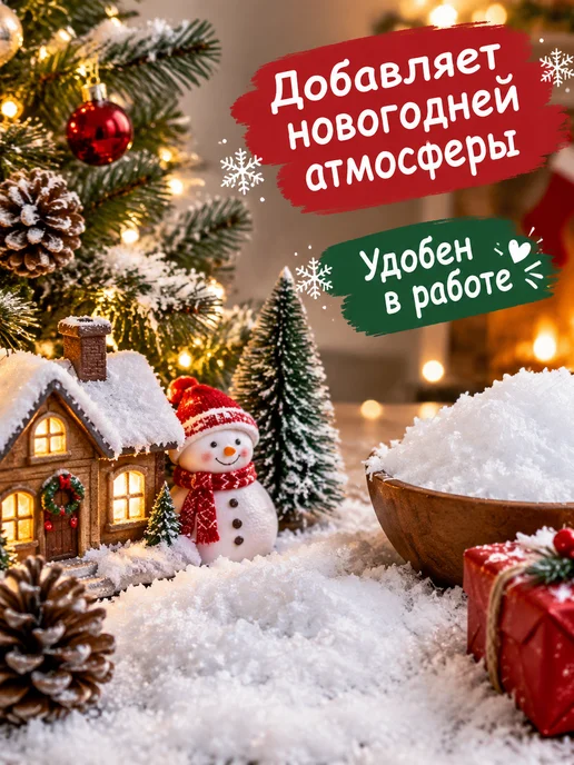 SX Чудо Искусственный снег под елку, россыпь, 200 грамм, белый, фото 3