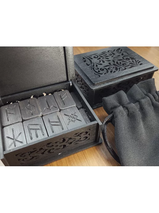 Вольный Ветер Руны Нортумбрийские Англо-Саксонские для гадания box, черный