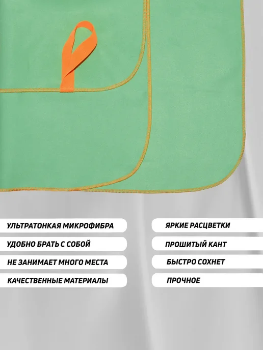 Body Form Полотенце спортивное из микрофибры для лица, фитнеса 60х80см, голубой, фото 4