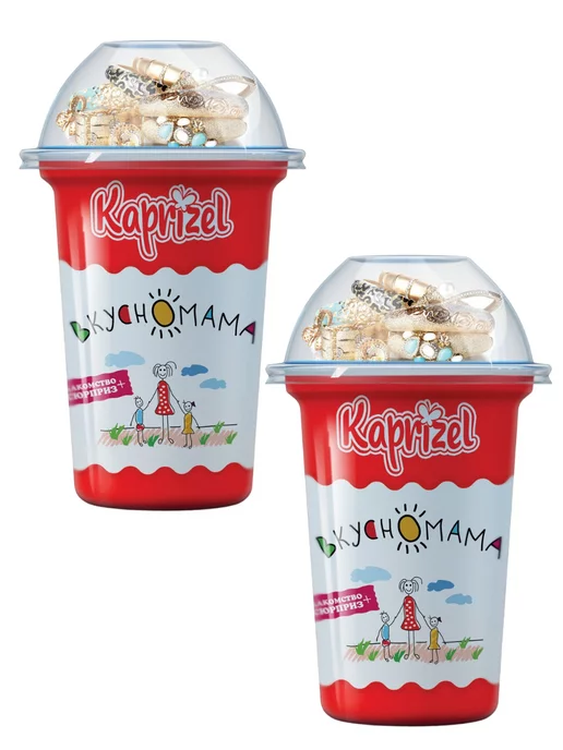 Шарики кукурузные в молочной глазури "Kaprizel-сюрприз" с игрушкой,(Вкусномама),2 шт по 30 гр, 2 шт