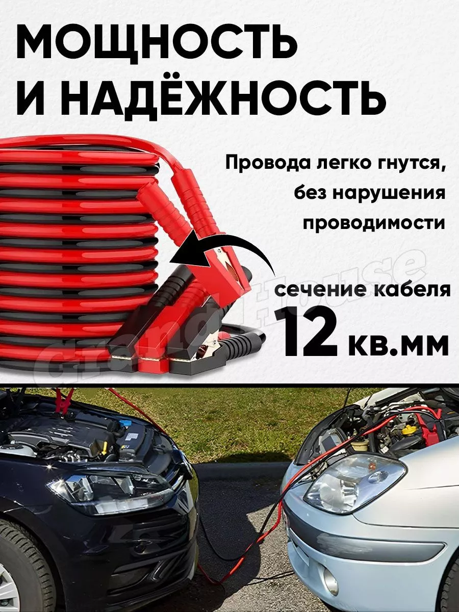 Провода пусковые для прикуривания автомобиля Grand House 181067431 купить  за 633 ₽ в интернет-магазине Wildberries