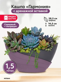 Горшок для цветов маленький кашпо 1,5 л MITBAH 181073314 купить за 398 ₽ в интернет-магазине Wildberries