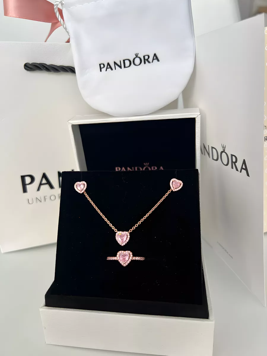 Комплект Розовое сердце PANDORA 181091723 купить за 6 043 ₽ в  интернет-магазине Wildberries