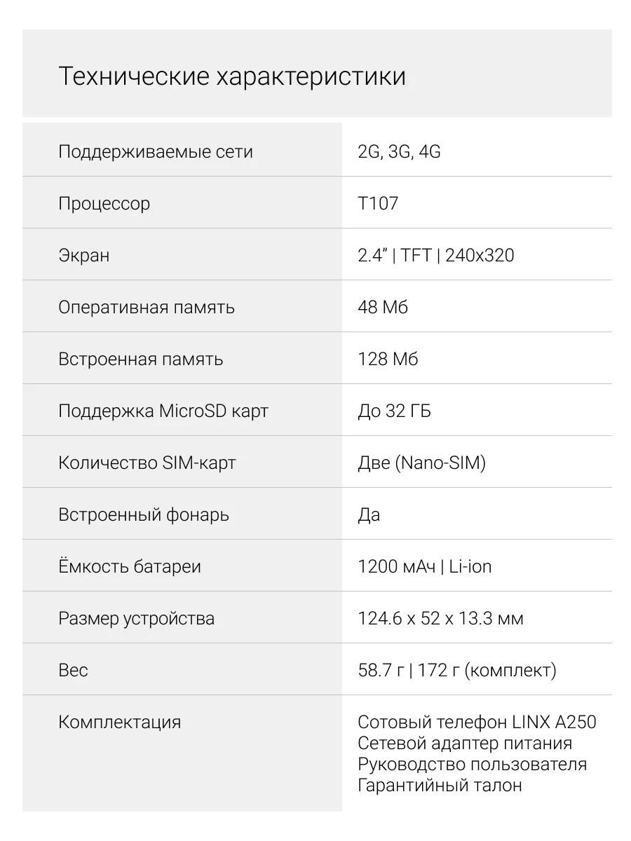 телефон Linx A250 4G черный DIGMA 181128558 купить в интернет-магазине  Wildberries