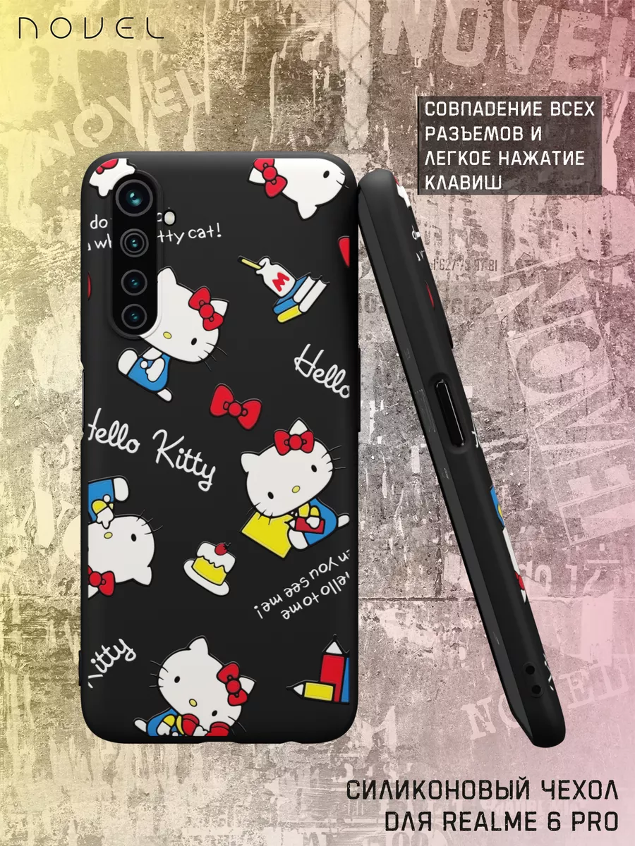 Чехол на realme 6Pro с принтом Hello Kitty N.O.V.E.L. 181141559 купить за  299 ₽ в интернет-магазине Wildberries