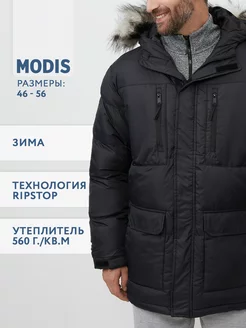 Куртка парка мужская утепленная с капюшоном Modis 181155559 купить за 3 462 ₽ в интернет-магазине Wildberries