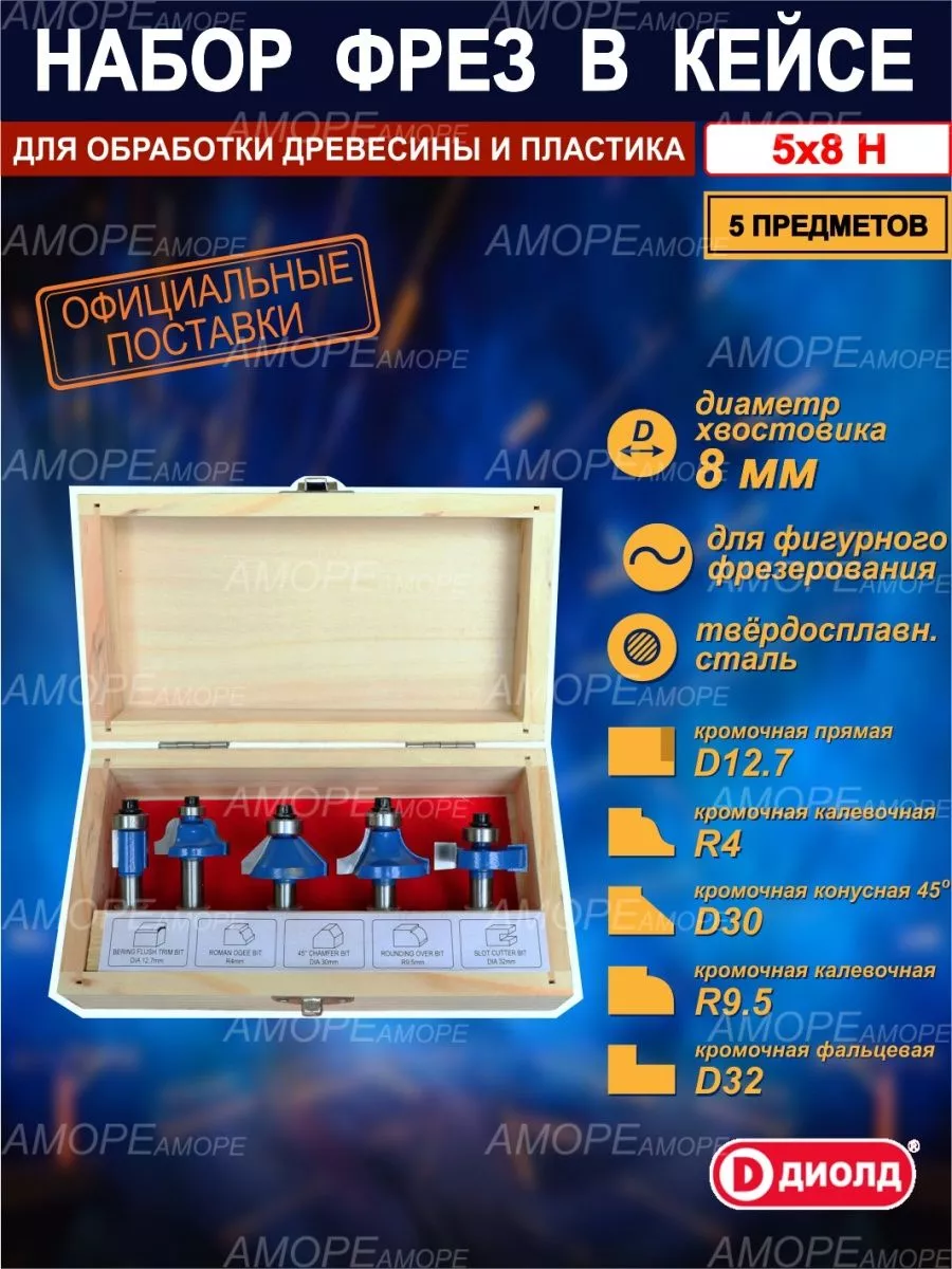 Набор фрез по дереву