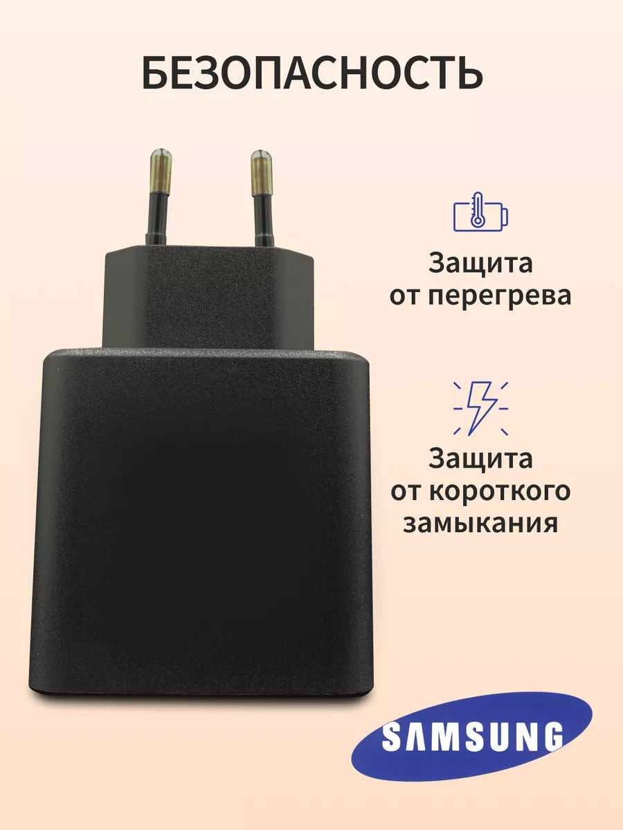 Быстрая зарядка Samsung 45W адаптер с проводом USB-C Saмsung 181256924  купить за 796 ₽ в интернет-магазине Wildberries