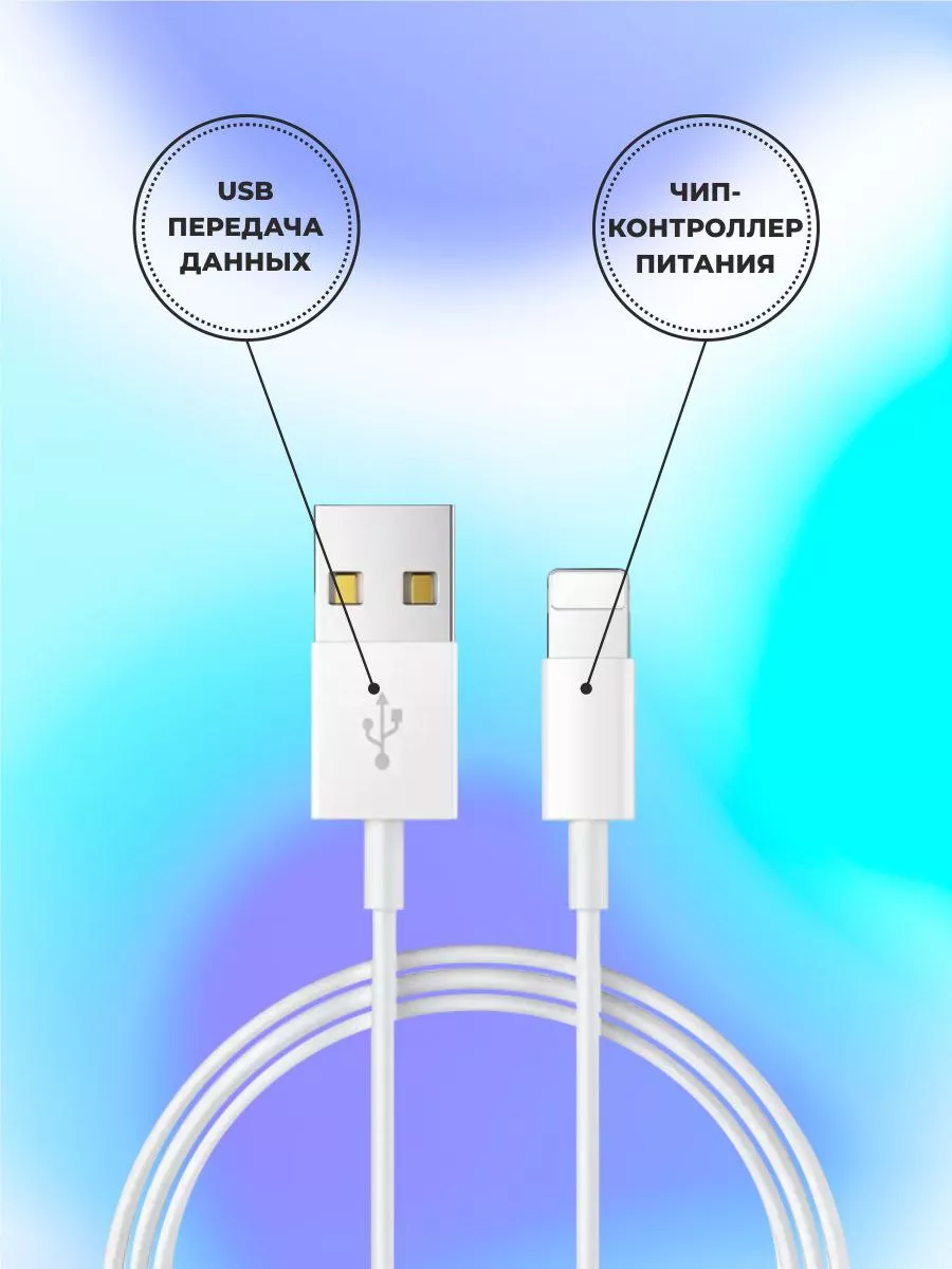 Кабель для IPhone Lightning для зарядки телефона 3А 1м Кабель 181302359  купить за 170 ₽ в интернет-магазине Wildberries