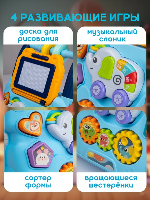 BESTLIKE Ходунки каталка для малышей, голубой, фото 2