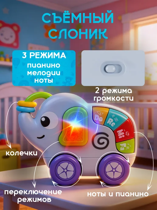 BESTLIKE Ходунки каталка для малышей, голубой, фото 3
