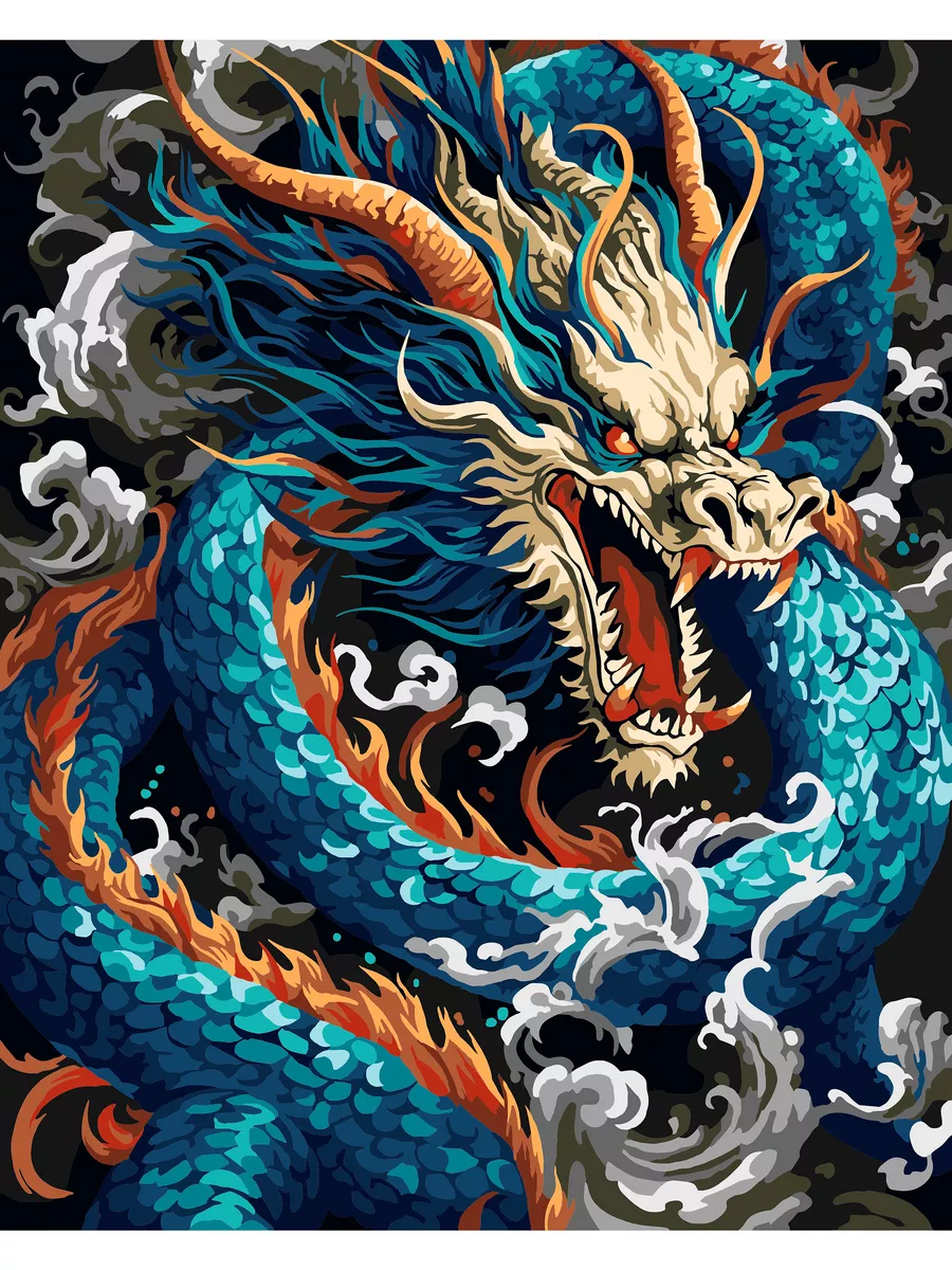Рисунок синего дракона