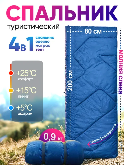 Castra Спальный мешок туристический, синий, фото 2