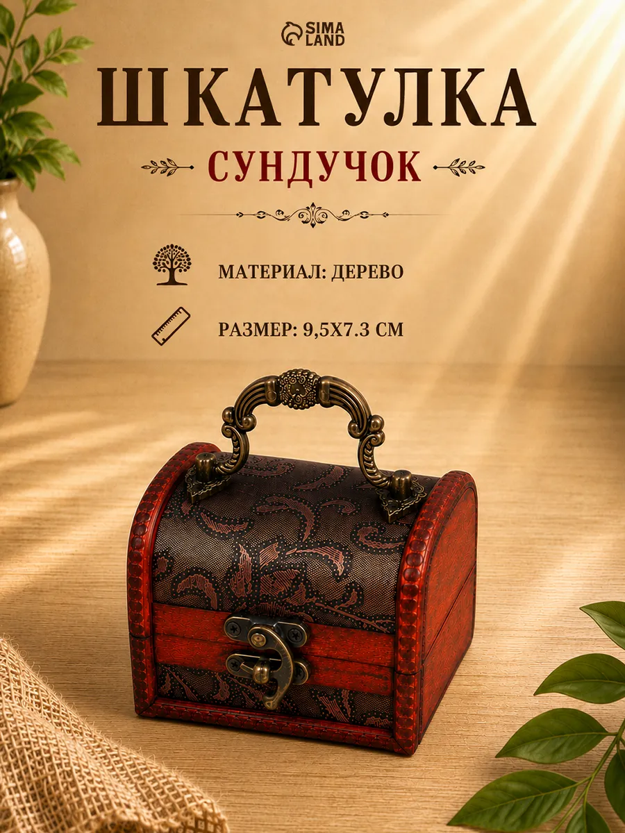 Шкатулка сундучок Цветы