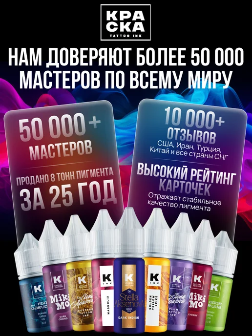 Краска tattoo ink Краска для тату 15 мл Black Magic dark shadow, 15 мл, фото 4