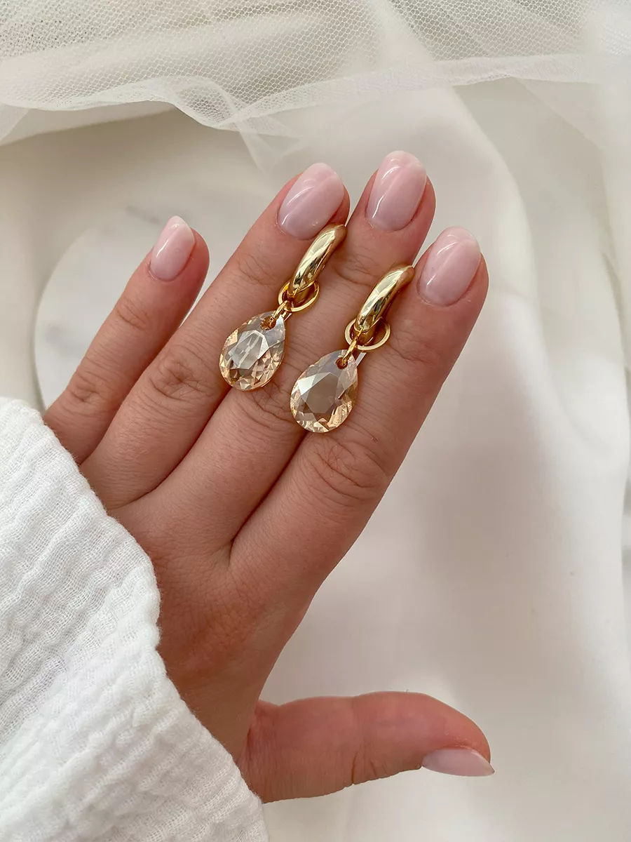 Подвески Swarovski, оттенок шампань, 2 шт