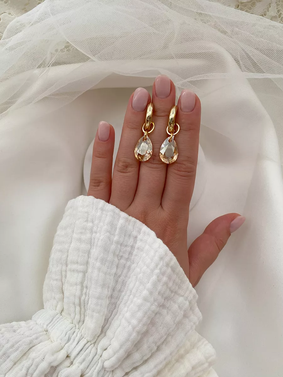 Подвески Swarovski, оттенок шампань, 2 шт