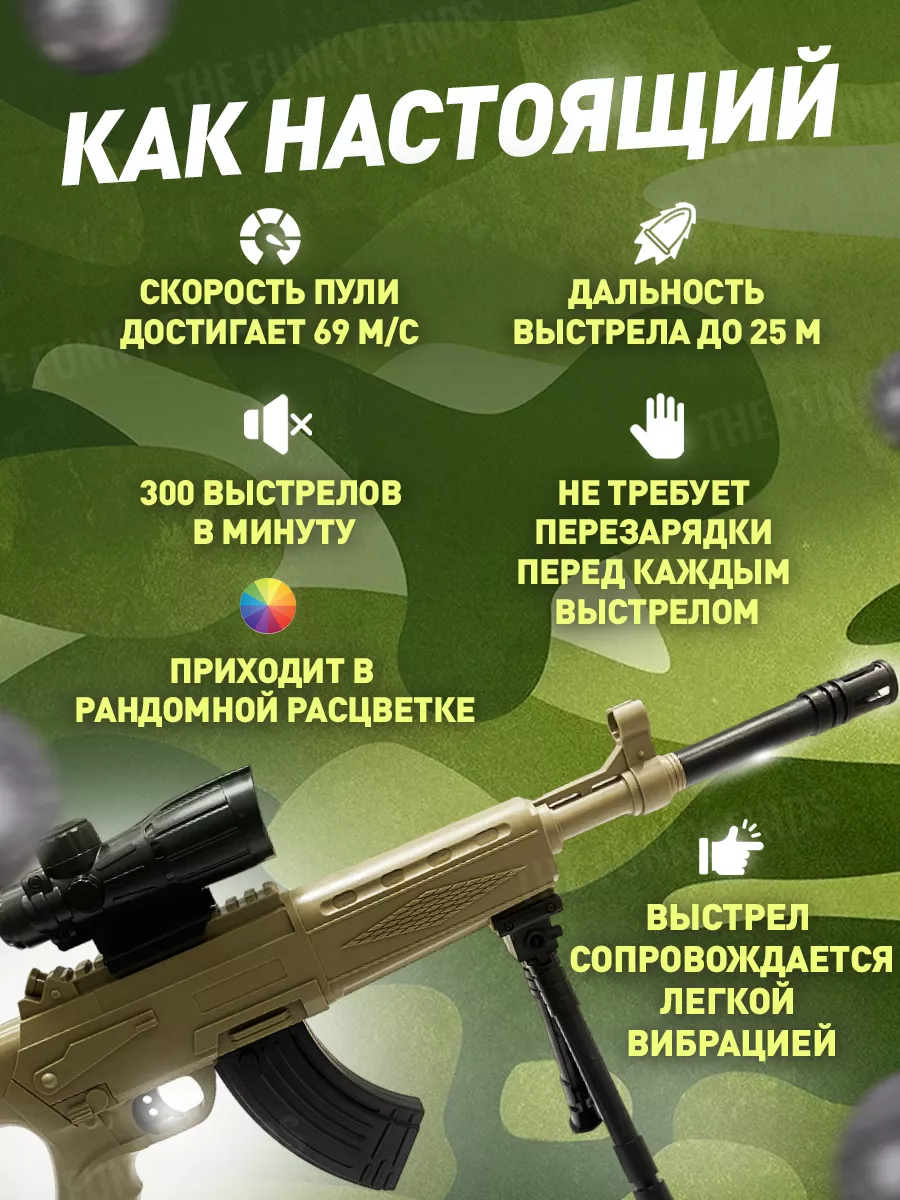 Автоматический игрушечный автомат с пульками Galil AR акумм PlayZap  181467789 купить в интернет-магазине Wildberries