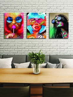 Картины на холсте 3 шт Pop Art 30Х40 LOFTime 181469676 купить за 1 343 ₽ в интернет-магазине Wildberries