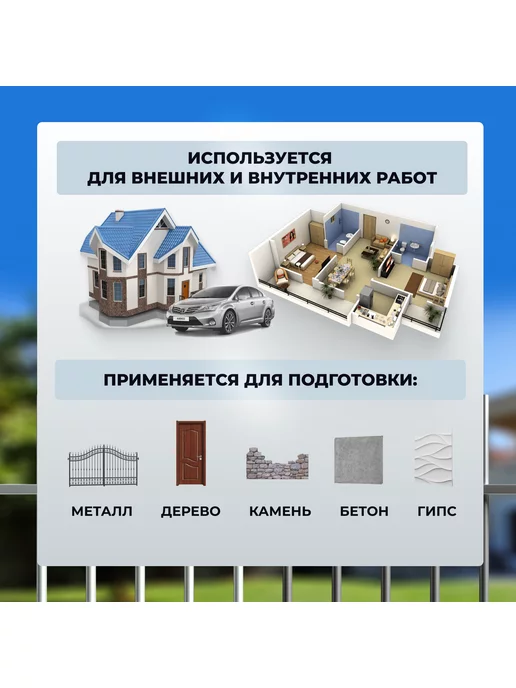 Грунтовка аэрозольная быстросохнущая, серый, аэрозоль 520 мл, 520 мл, фото 2