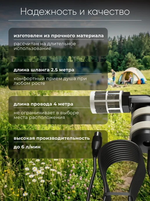 Fanline Портативный душ для дачи и походов LH-DC5051.50W, 5051,5 Вт, фото 2
