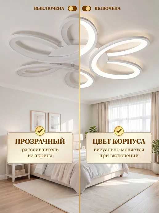 AINE Light Люстра потолочная светодиодная с пультом в зал, вариант, фото 3